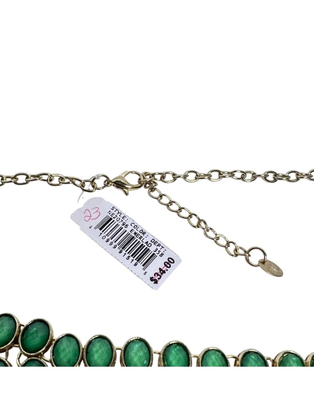 Cara New York Gold Tone And Green Statement Bib Necklace (6357) - Picture 7 of 8
